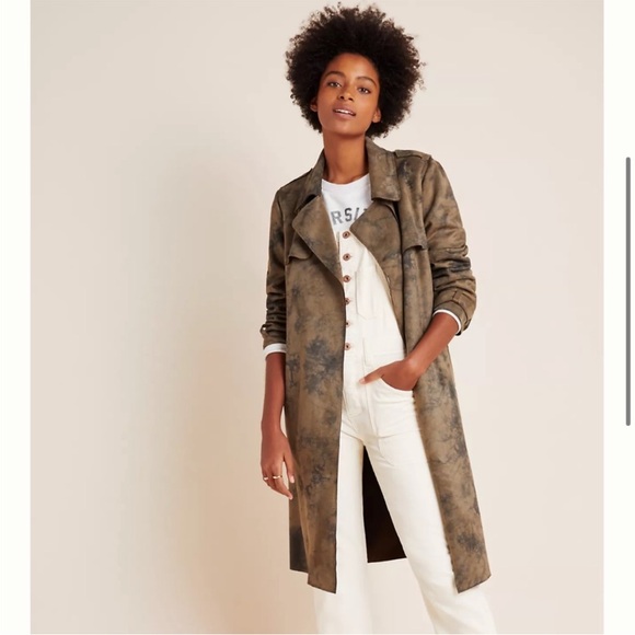 Anthropologie Jackets & Blazers - Anthropologie Roxie Suede Tie Dye Trench Coat Size Small